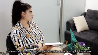 Me follo a la hermosa de vayolet en su primera cita en el psicologo -porno en español