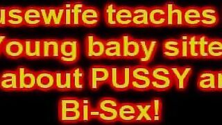 Lesbian MOM teaches young Baby Sitter