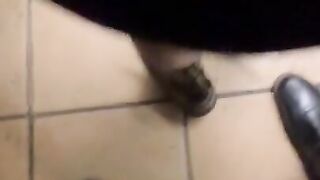 Rough Public Bathroom Stall Fingering - Lesbian Amateur - Secret Fingering - M. Honey