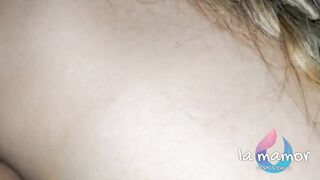 Pussy and anal penetrated with a double strapon