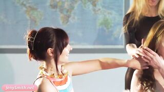 She kissed Jeny Smith's tities. Hot babes on photosession