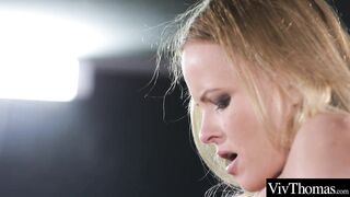 Gorgeous lesbian orgasms as younger lover eats her pussy