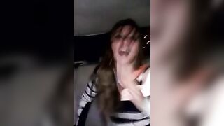 Girls kissing girls in the miami party taxi