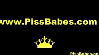 Gorgeous Teenage Chicks Doing Girl on Girl Peeing Action