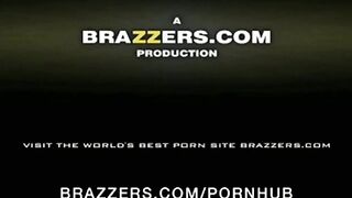 Busty brunette babe fucks horny big-tit blonde slut with strap-on