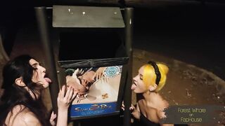Two very dirty slaves are wildly humiliated in public