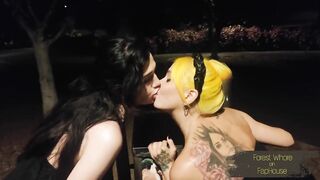 Two very dirty slaves are wildly humiliated in public