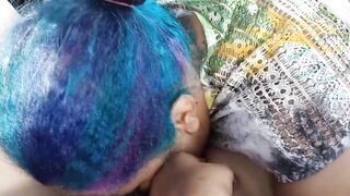 Moaning lesbian Orgasms in public parking lot car, getting very hot in here