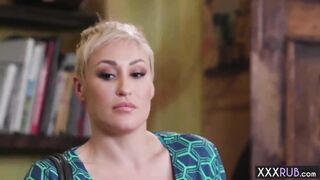 Two big boobs horny lesbians kissing and passion massage (Big Tits)