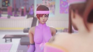 Brigitte and Sombra Lesbian Workout