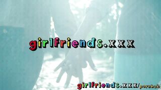 Girlfriends Horny babes suck tits in forest before steamy hot lesbian sex