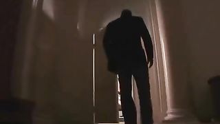 Awesome bathroom lesbian anal toy fucking