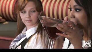 Five sexy young lesbians in schoolgirl outfits start a big orgy