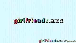 Girlfriends Lesbians in tight blue demin shirts making out