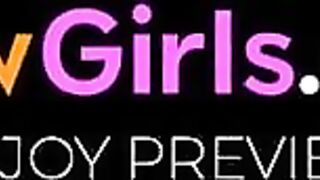 Evelin & Astrid making out on the bed