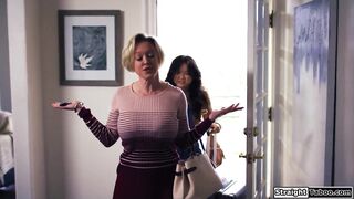 Mature milf spanks a petite asian babe for being a lesbian (SinDee Williams, Lulu Chu, Big Tits, Big Tits)