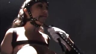 Ponygirl training on treadmill pony pet play