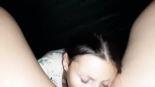 In the rain in the tent, I cum in her mouth - Lesbian_illusion