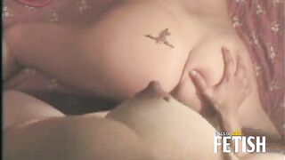 Girl gets milk down from a lacating lesbian