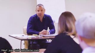 gorgeous brunettes seduces professor for anal threesome cumshot milf