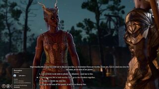 Tiefling cucks Lae'Zel at camp party with Minthara