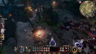 Tiefling cucks Lae'Zel at camp party with Minthara