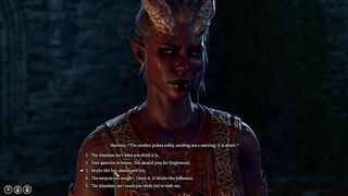 Tiefling cucks Lae'Zel at camp party with Minthara