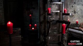 EVERYTHING BUTT - Latex lezdom fists and fucks sub in ass before water enema