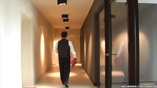 MAGMA FILM Lesbian Asian and busty blonde German babes licking pussy