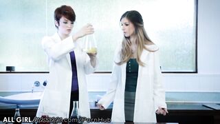 Lesbian Scientist Experiments with Pussy