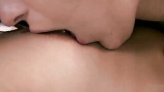 Teen lesbian gets tongue fucked with her open pussy