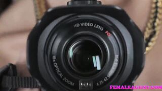 FemaleAgent Busty babe licked and finger fucked by sexy blonde lesbian