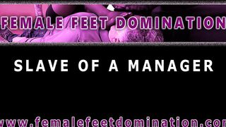 Dominant and lesbian secretary foot smelling and foot domination - Trailer
