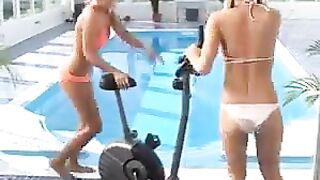 Blond teens Tara and Yasmin have dildo fun