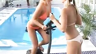 Blond teens Tara and Yasmin have dildo fun