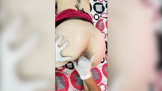 intense pussy licking and ass licking latex gloves