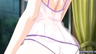 Hentai in sexy panties gets licked