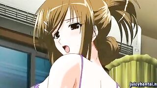 Hentai in sexy panties gets licked