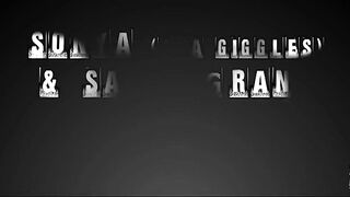 Two beautiful horny brunette lesbians are experimenting with sexy toys in their room, Sonya, Sammy Grand