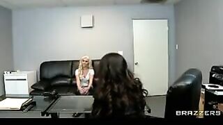 Hot young blonde teen is tricked by lesbian on fake casting couch