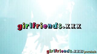 Girlfriends young sexy blonde lover has perfect bald peach and hard nipples