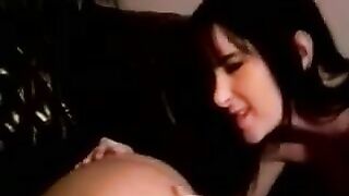 Lesbian anal fuck with a strap-on