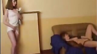 MILF lesbian sedution of a tight & curious teen