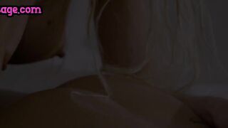 LEZ MASSAGE - Lez babe scissoring GFs pussy at home after back massage