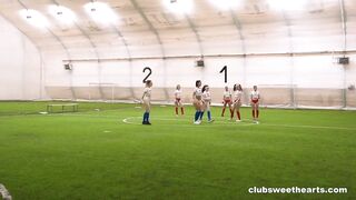 Delicious Teen Lesbian Orgy That Warm Up After The Match With Shorts Sticks In Their Asses