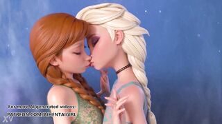 Frozen Ana and Elsa cosplay - Uncensored Hentai AI generated