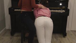 Piano Teacher Wedgie and Spanking her Student