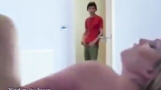 Mom And Aunt Teach Their Son To Screw