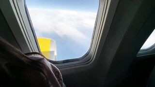 Busty stewardess flew on vacation with her lover and cummed hard on the plane toilet 10’000m alt