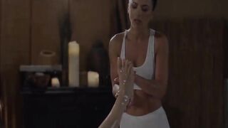 Brunettes oil drenched finger screw